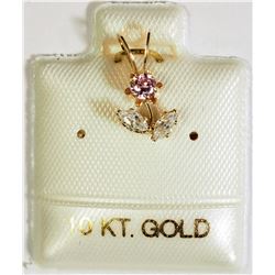 #32)10K GOLD CUBIC ZIRCONIA PENDANT