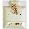 Image 1 : #32)10K GOLD CUBIC ZIRCONIA PENDANT