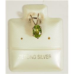 #38)STERLING SILVER PERIDOT PENDANT