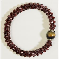 #46)GARNET, TIGER EYE, LAPIS BRACELET