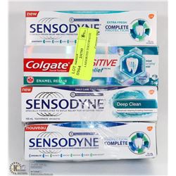 LOT OF 8 ASSORTED TOOTHPASTE
