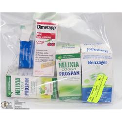 BAG OF ASSORTED COLD MEDICINES