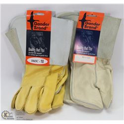 2 PAIR OF XL GANDER BRAND WELDING GLOVES.