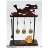 Image 1 : RED WOOD CARVED DRAGON WIND CHIMES