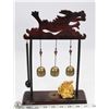 Image 1 : RED WOOD CARVED DRAGON WIND CHIMES