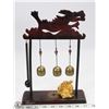 Image 1 : RED WOOD CARVED DRAGON WIND CHIMES