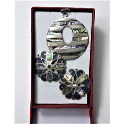 11)  VINTAGE MEXICAN SILVER PENDANT