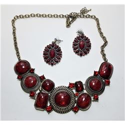 5 -CRANBERRY RED & GOLD TONE