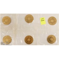 6 CANADIAN 1967 CONFEDERATION SEALED TOKENS