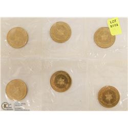 6 CANADIAN 1967 CONFEDERATION SEALED TOKENS