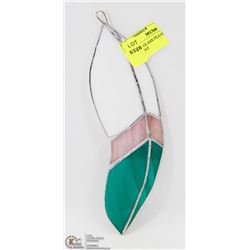 STAINED GLASS FEATHER WINDOW ORNAMENT