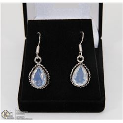 #17-MILKY OPAL SPARKLING GEMSTONE EARRINGS