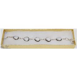 #16-MILKY OPAL SPARKLING GEMSTONE BRACELET