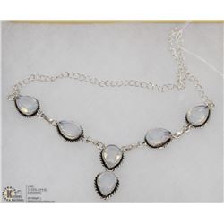 #15-MILKY OPAL SPARKLING GEMSTONE NECKLACE