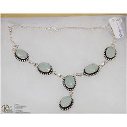 #19-GREEN CHALCEDONY GEMSTONE NECKLACE