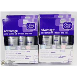LOT OF 4 CLEAN & CLEAR ADVANTAGE ACNE CONTROL KIT
