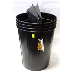 LOT OF SAFECO STEEL WASTE BASKETS AND DUST PANS