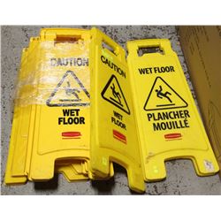 GROUP OF 6 WET FLOOR SIGNS
