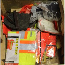 WOOD BOX WITH ASSORTED SAFETY GEAR