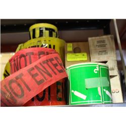 LOT OF ASSORTED BARRICADE TAPE INCL CAUTION, DO