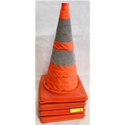 LOT OF 4 COLLAPSIBLE PYLONS