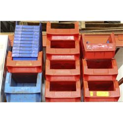 LOT OF 19 SMALL HARDWARE STORAGE BINS