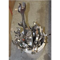 PAIL OF ASSORTED OVER SIZED WRENCHES