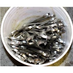 PAIL OF ASSORTED SIZED WRENCHES