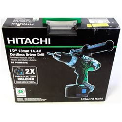 NEW HITACHI 1/2" 14.4V CORDLESS SPEED DRILL
