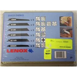 24 PIECE LENOX ASSORTED SAWZALL BLADE KIT