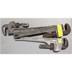 LOT OF 3 ASSORTED NAME 14" PIPE WRENCHES