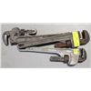 Image 1 : LOT OF 3 ASSORTED NAME 14" PIPE WRENCHES