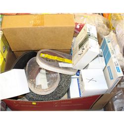 LOT OF ABRASIVE WIRE DISCS, SANDING DISCS, BUFFING