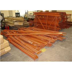 LARGE LOT OF PALLET RACKING & PLYWOOD SHELVES