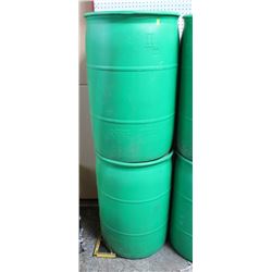 PAIR OF GREEN 50 GALLON BARRELS