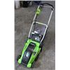 Image 1 : GREENWORKS ELECTRIC LAWNMOWER 16" REAR BAGGER