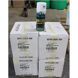 4 CASES OF WHITE TREE MARKING PAINT. 12 CANS PER