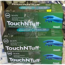 5 BOXES TOUCH AND TOUGH DISPOSABLE NITRILE GLOVES