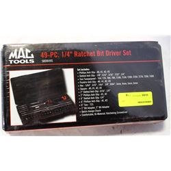 MAC TOOLS NEW 49 PC. 1/4 RATCHET BIT DRIVER SET
