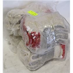 4 BUNDLES OF COTTON KNIT PVC BEADED WORK GLOVE