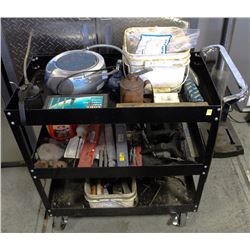 3 TIER METAL WORK SHOP CART & CONTENTS