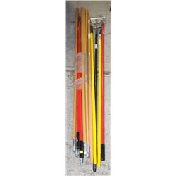 LOT OF 15 VARIOUS MOP AND BROOM HANDLES