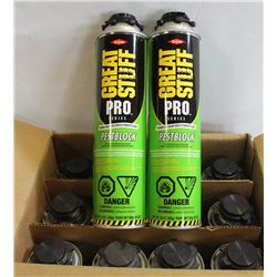 CASE OF 12 DOW GREAT STUFF FOAMING INSECTICIDE