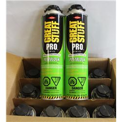 CASE OF 12 DOW GREAT STUFF FOAMING INSECTICIDE