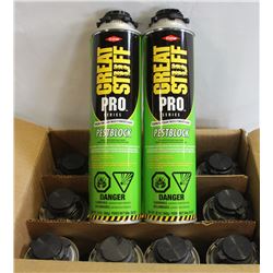 CASE OF 12 DOW GREAT STUFF FOAMING INSECTICIDE