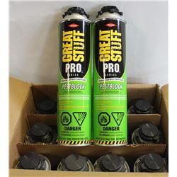 CASE OF 12 DOW GREAT STUFF FOAMING INSECTICIDE