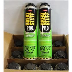 CASE OF 12 DOW GREAT STUFF FOAMING INSECTICIDE