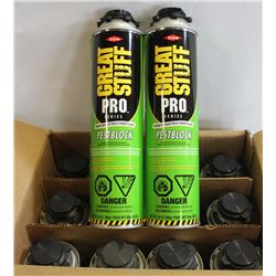 CASE OF 12 DOW GREAT STUFF FOAMING INSECTICIDE