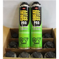 CASE OF 12 DOW GREAT STUFF FOAMING INSECTICIDE