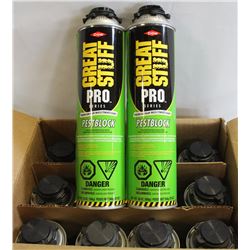 CASE OF 12 DOW GREAT STUFF FOAMING INSECTICIDE